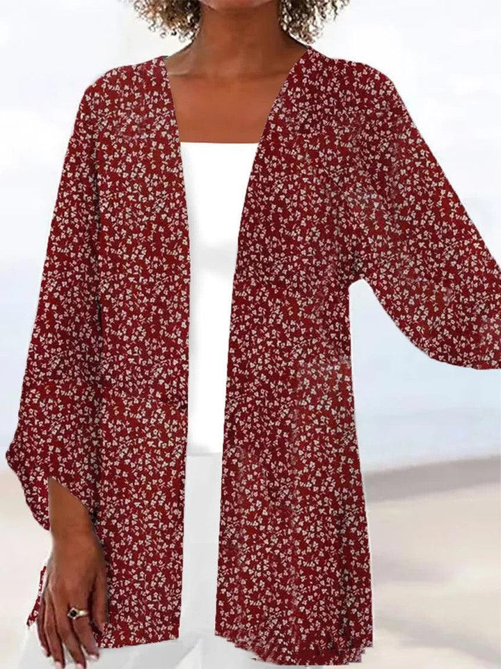 Printed Loose Top Fashion Coat - Trendha
