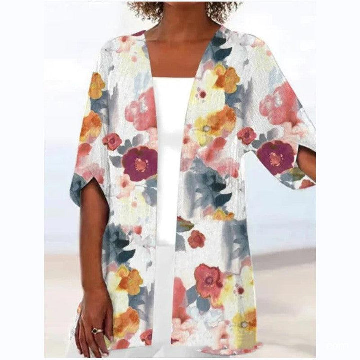 Printed Loose Top Fashion Coat - Trendha