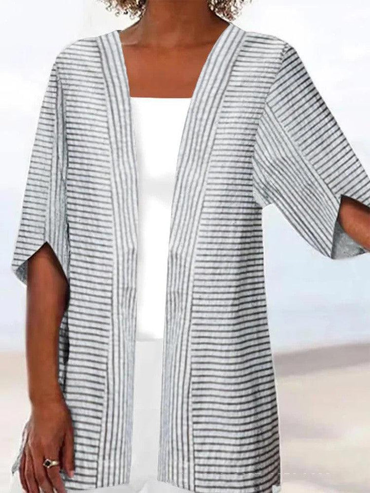 Printed Loose Top Fashion Coat - Trendha