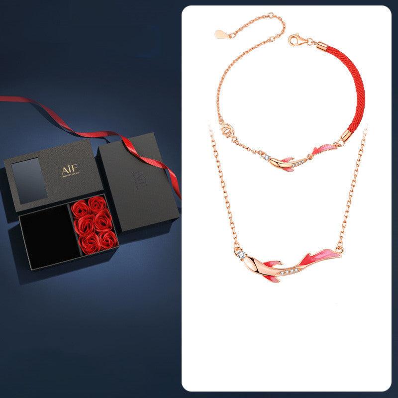 Shore Koi Lucky Red Rope Bracelet - Trendha