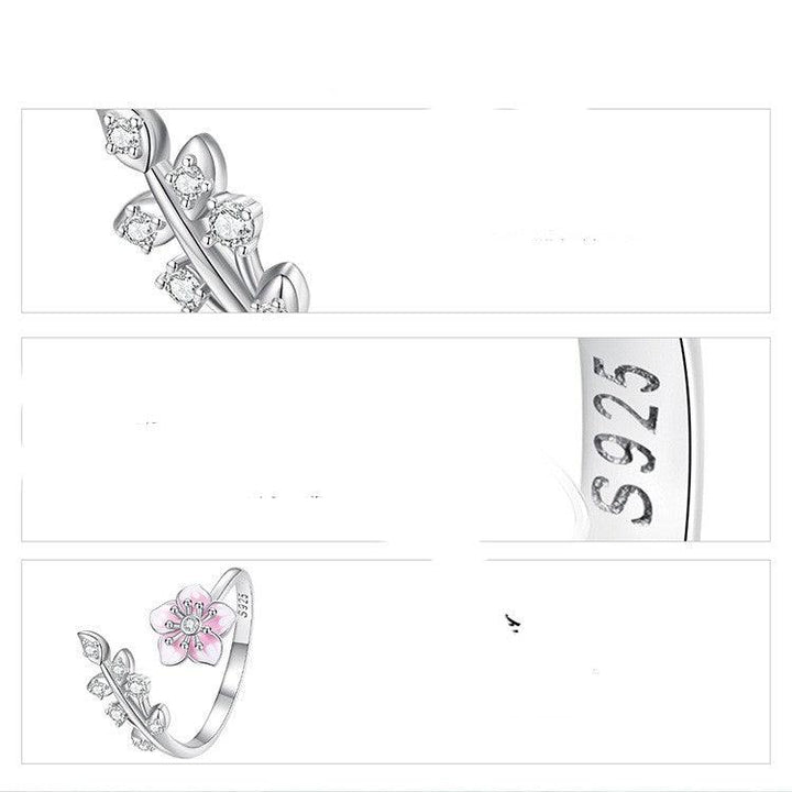 Silver Charm Gradual Pink Flower Ring - Trendha