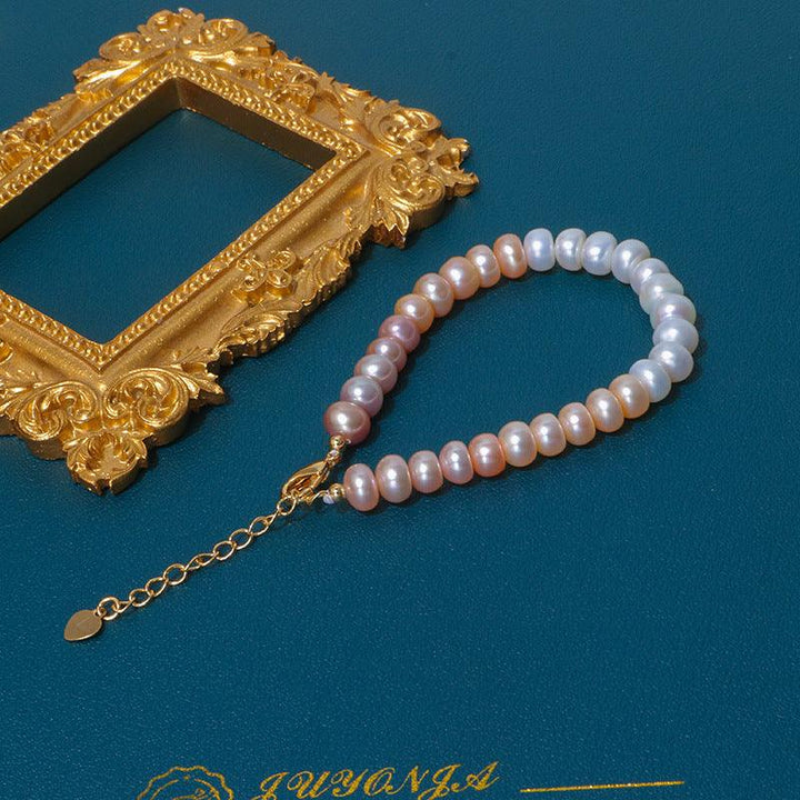 Simple 14K Gold-plated Freshwater Pearl Gradient Bracelet - Trendha