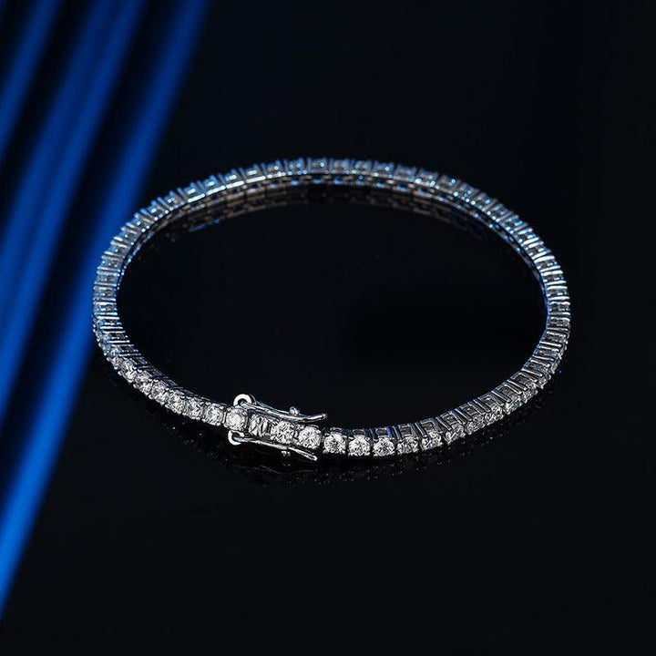 Simple Sterling Silver Bracelet Full Of Diamond Girl Girlfriends Birthday Gift - Trendha