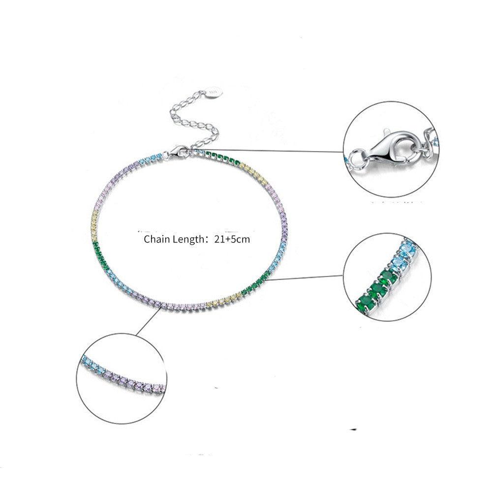 Single Row Tennis Full Zirconium Anklet - Trendha