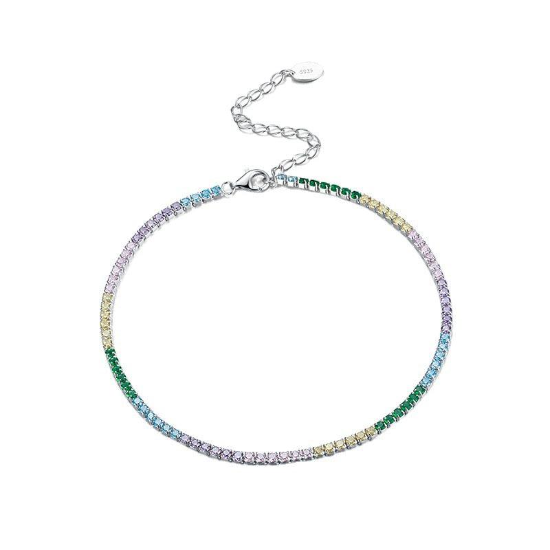 Single Row Tennis Full Zirconium Anklet - Trendha