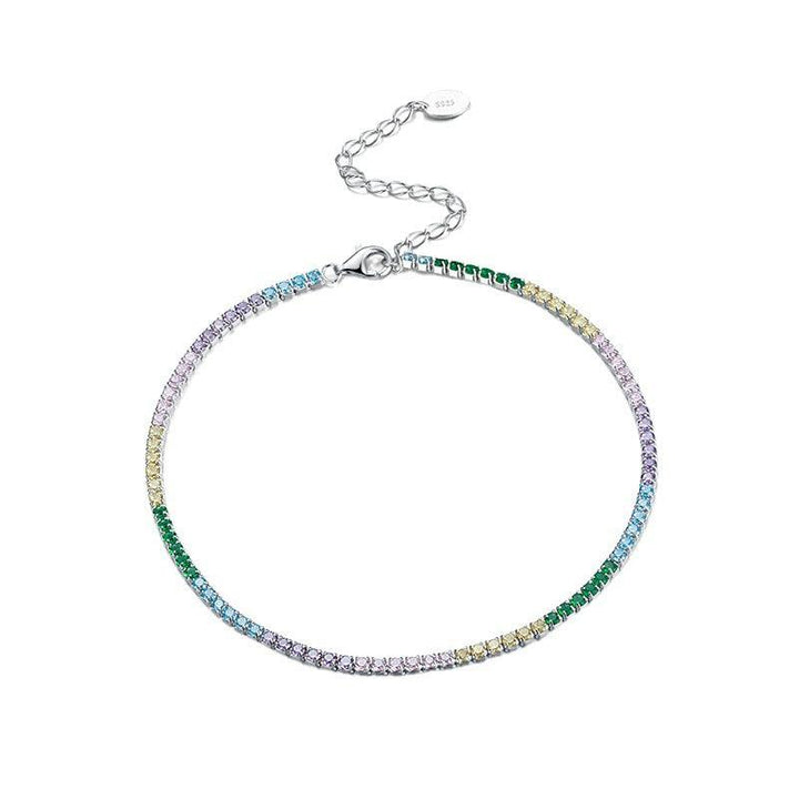 Single Row Tennis Full Zirconium Anklet - Trendha