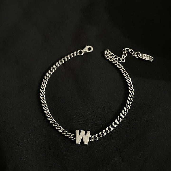 Sterling Silver 26 English Letter Bracelet Female Minority - Trendha