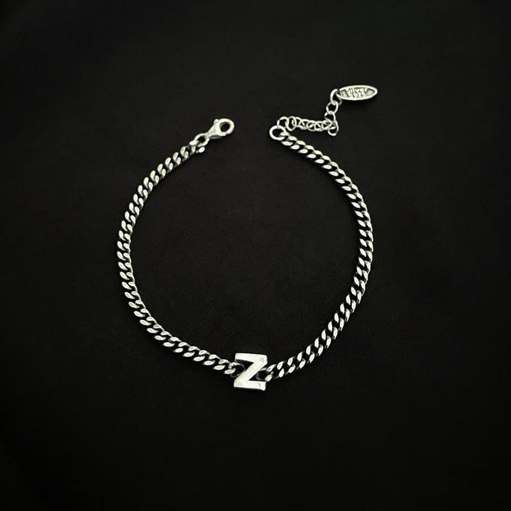 Sterling Silver 26 English Letter Bracelet Female Minority - Trendha