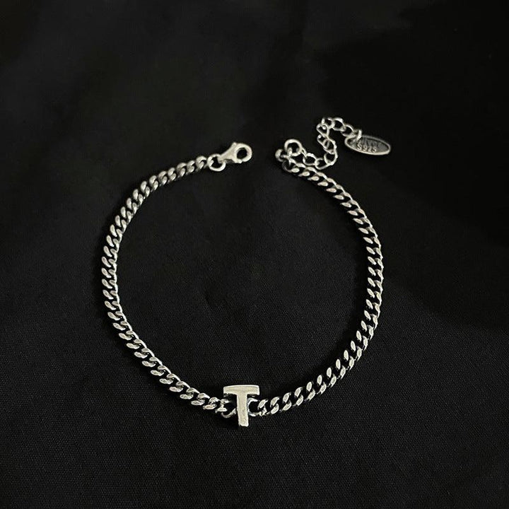 Sterling Silver 26 English Letter Bracelet Female Minority - Trendha