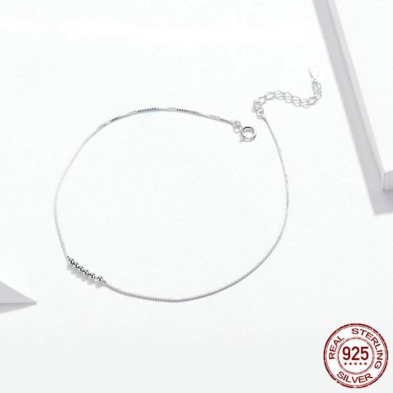 Sterling Silver Anklet Platinum Plated Simple Fashion - Trendha