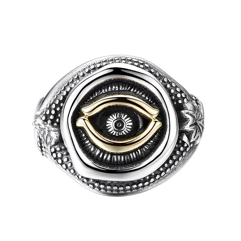 Sterling Silver Eye Of God Ring For Men - Trendha