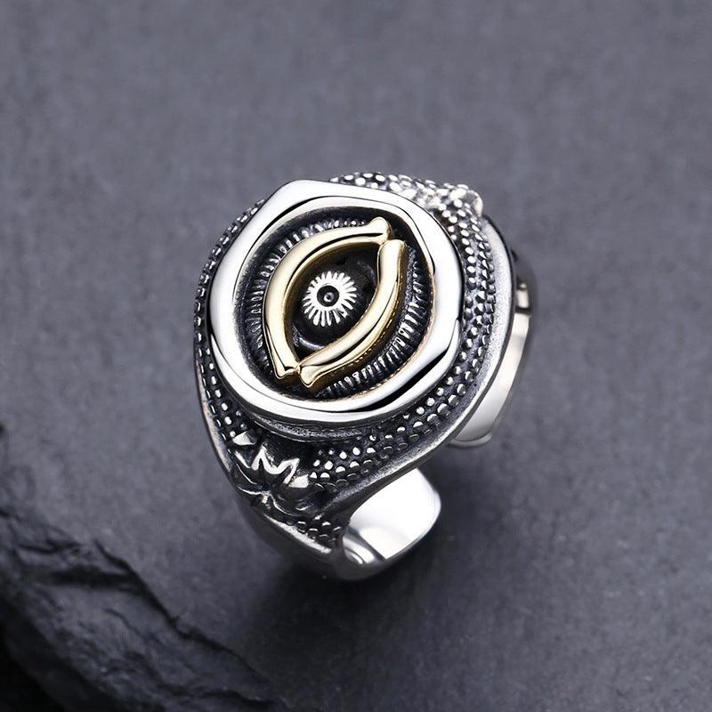 Sterling Silver Eye Of God Ring For Men - Trendha