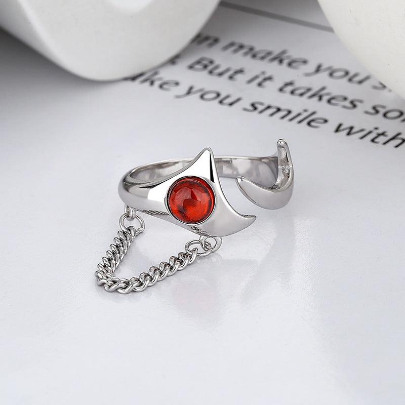 Sterling Silver Irregular Chain Jacinth Ring - Trendha