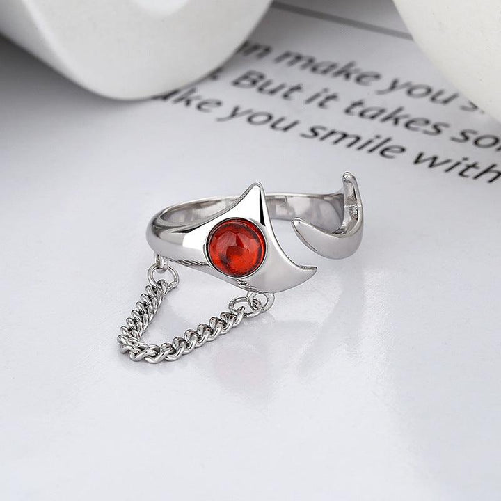 Sterling Silver Irregular Chain Jacinth Ring - Trendha