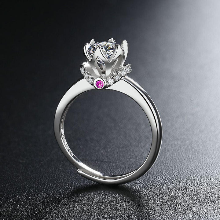 Sterling Silver Mosanne Diamond Ring - Trendha