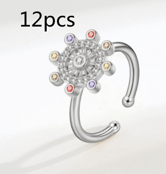 Sterling Silver Rotating Ring Female Star Plate - Trendha