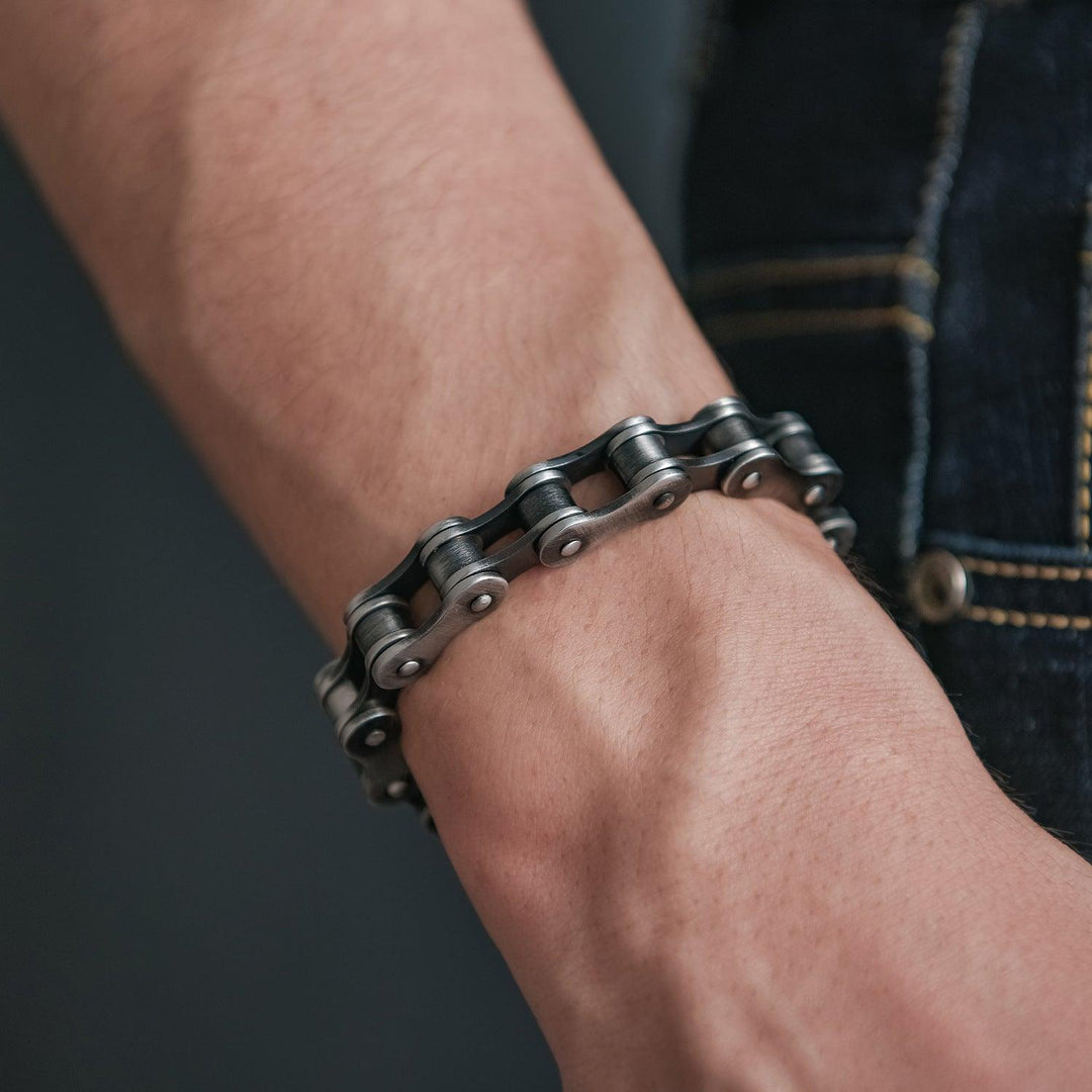 Street Punk Series Vintage Men's Chain Bicycle Bracelet Titanium Steel Bracelet - Trendha