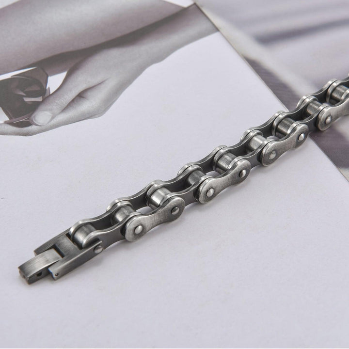 Street Punk Series Vintage Men's Chain Bicycle Bracelet Titanium Steel Bracelet - Trendha