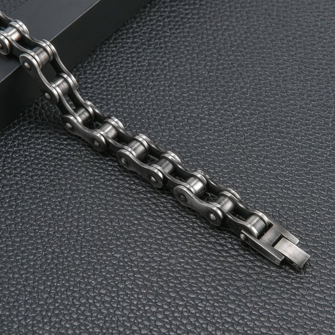 Street Punk Series Vintage Men's Chain Bicycle Bracelet Titanium Steel Bracelet - Trendha