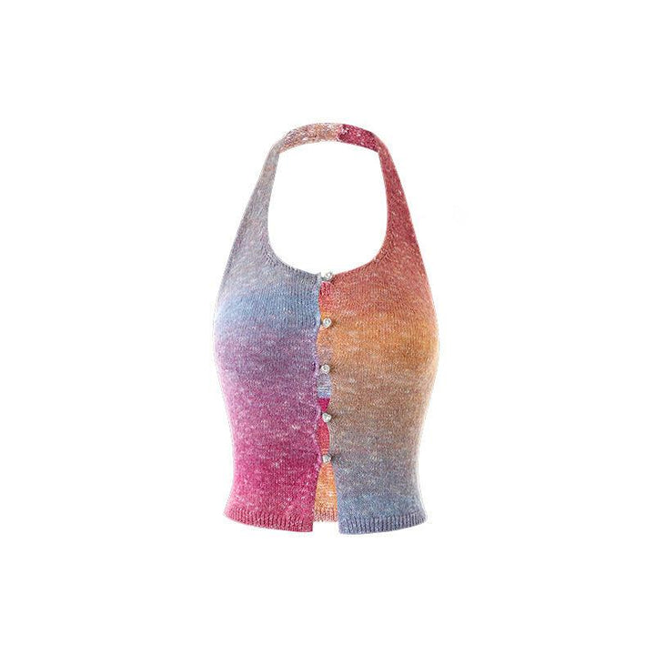 Sweet Cool Colorful Holiday Halter Backless Sling - Trendha