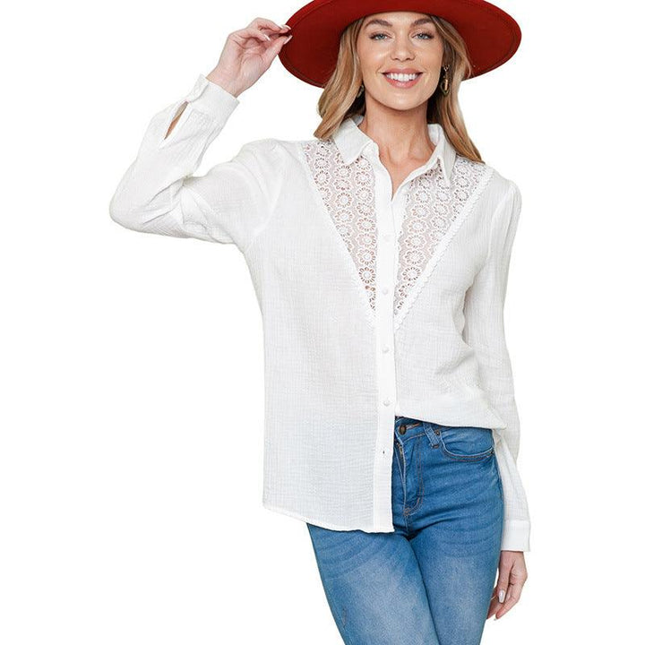 Thin Simple All-match Solid Color Long Sleeve Shirt - Trendha