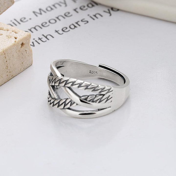 Twist Shape Line Cross Ring Trend Sweet Cool Wind Forefinger - Trendha