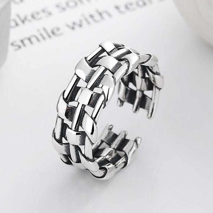 Unisex Style Geometric Woven Fashion Cool Exaggerated Versatile Ring - Trendha