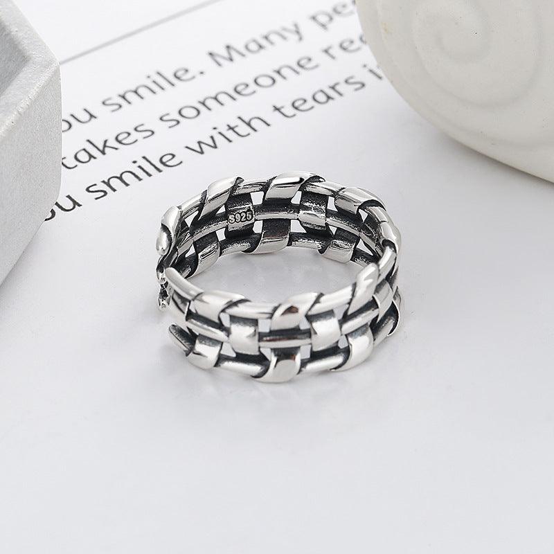 Unisex Style Geometric Woven Fashion Cool Exaggerated Versatile Ring - Trendha