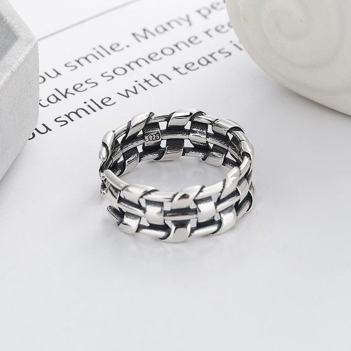 Unisex Style Geometric Woven Fashion Cool Exaggerated Versatile Ring - Trendha