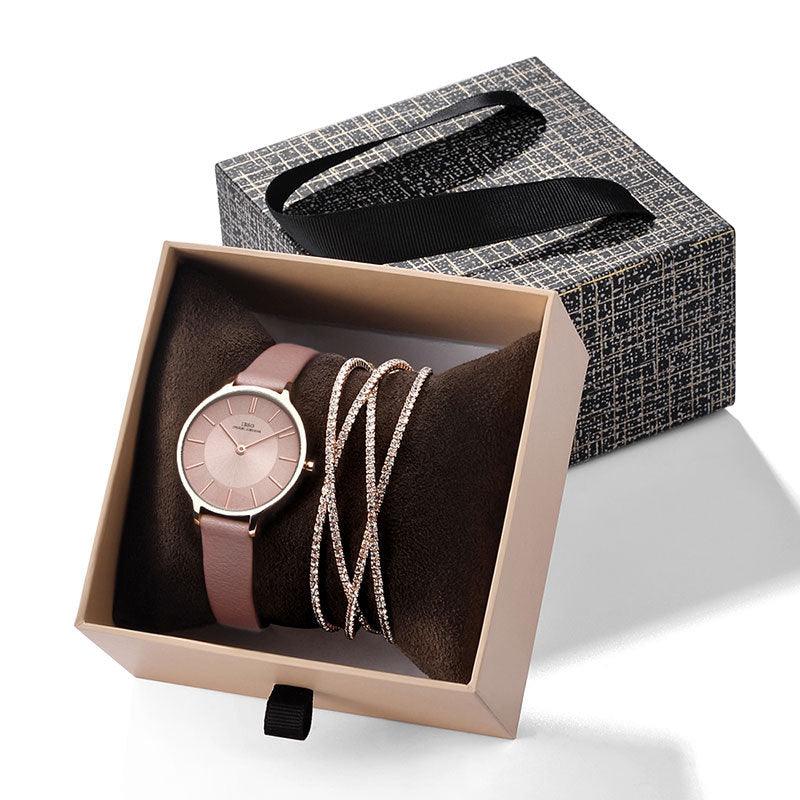 Watch Exquisite Drawer Box Crystal Bracelet Watch Set Source - Trendha