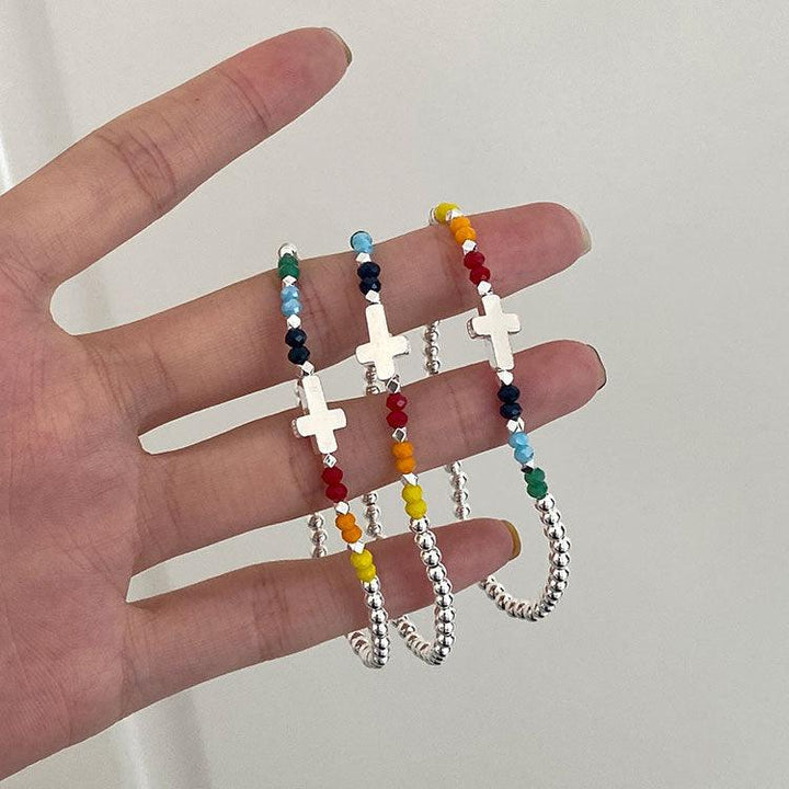Whole Body 925 Pure Rainbow Cross Bracelet - Trendha