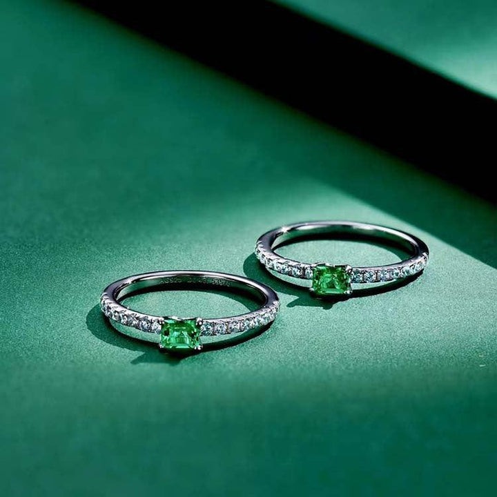 Women's 20-point Square S925 Sterling Silver Ring - Trendha