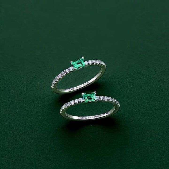 Women's 20-point Square S925 Sterling Silver Ring - Trendha