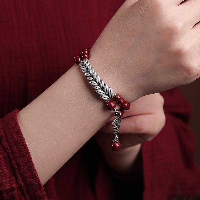 Women's Cinnabar Silver Ear Double Loop Bracelet - Trendha