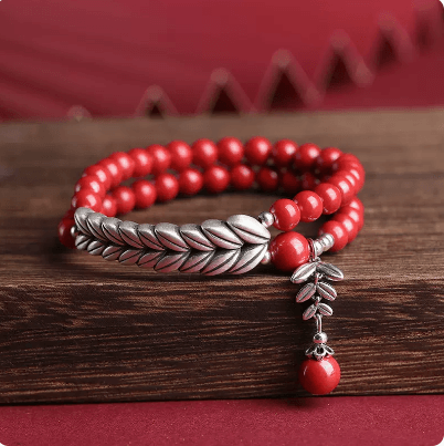 Women's Cinnabar Silver Ear Double Loop Bracelet - Trendha