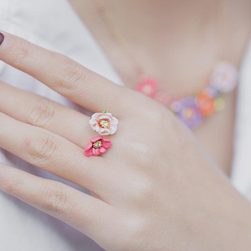 Women's Fashion Simple Enamel Three-dimensional Flower Ring - Trendha