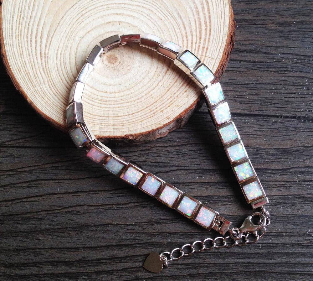 Women's Fashion Simple Geometric Opal Bracelet - Trendha