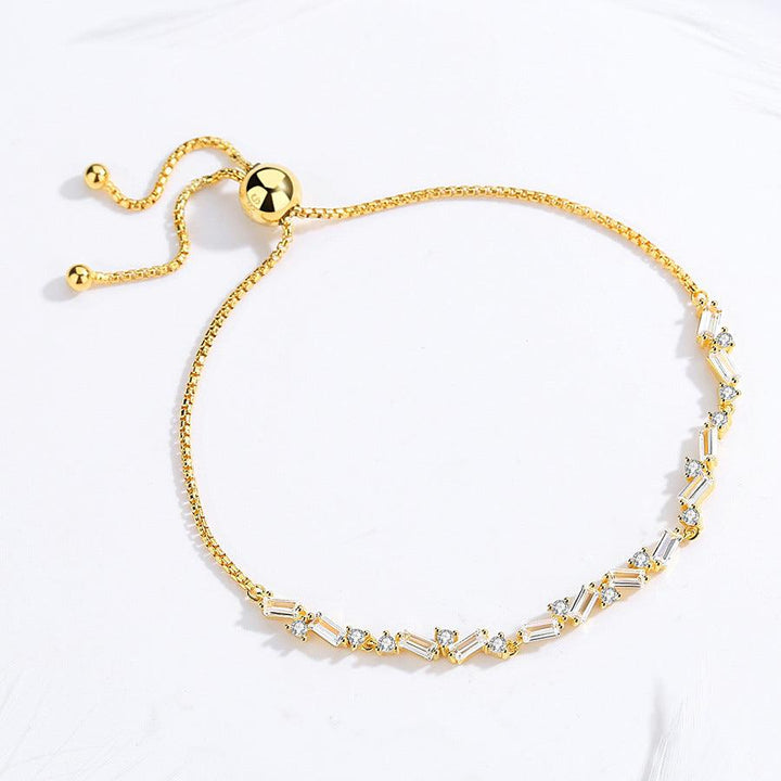 Women's Fashion Sterling Silver Bracelet With Zirconia Stones - Trendha