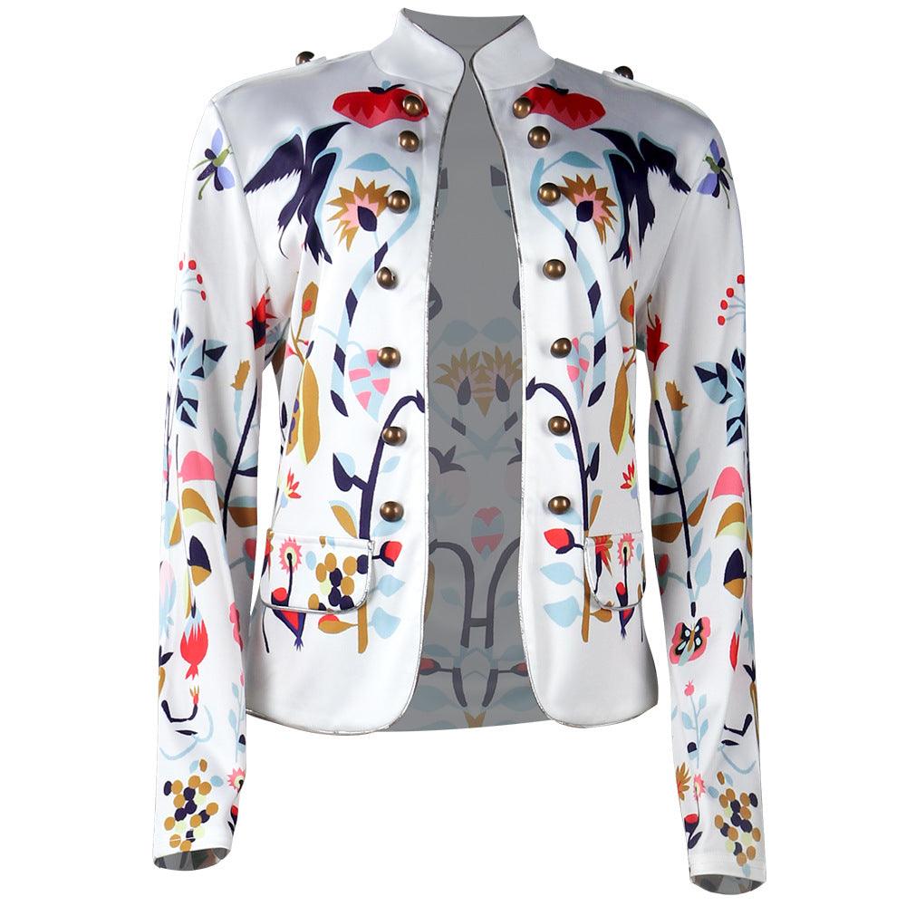 Women's Fashion Temperament Commute Cardigan Printed Coat - Trendha