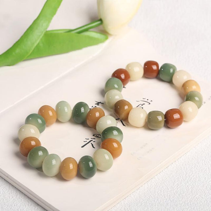 Women's Fashion White Jade Bodhi Root Hand Bracelet - Trendha