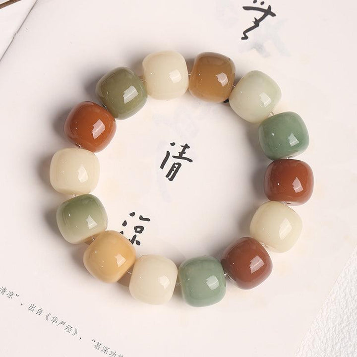 Women's Fashion White Jade Bodhi Root Hand Bracelet - Trendha