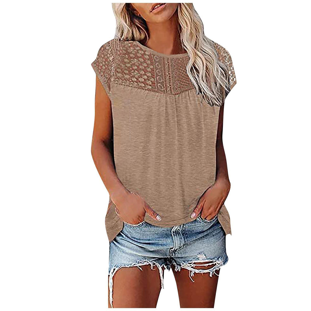 Women's Lace Short-sleeved Top - Trendha