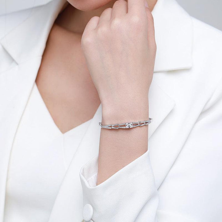 Women's Light Luxury Niche Love Center Diamond Silver Bracelet - Trendha