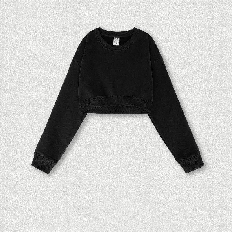 Women's Retro Cropped Navel Hot Girl Short Sweatshirt - Trendha