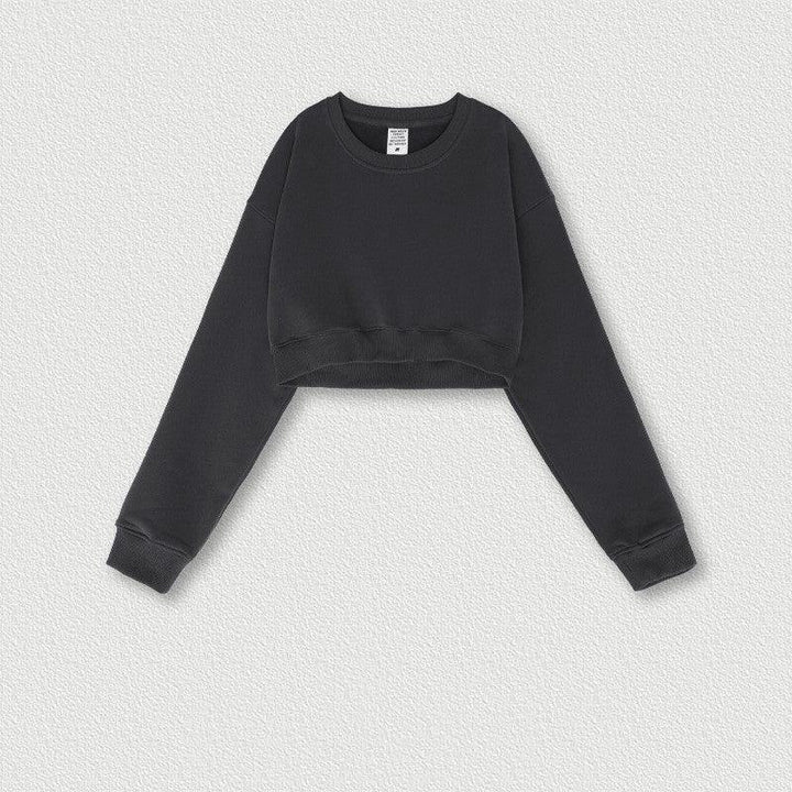 Women's Retro Cropped Navel Hot Girl Short Sweatshirt - Trendha