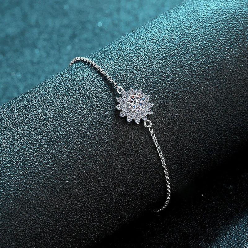 Women's S925 Silver Mosonite Bracelet - Trendha