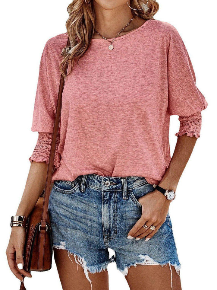 Women's Stylish Loose Round Neck T-shirt - Trendha
