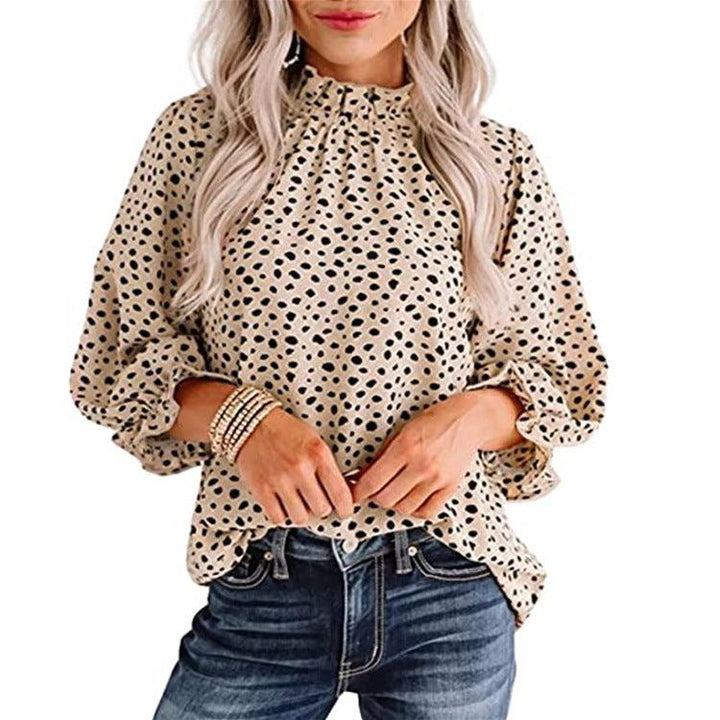 Women Top Casual Floral Print Long Sleeve Pleated Loose Little-girl Style Clothes Shirt - Trendha