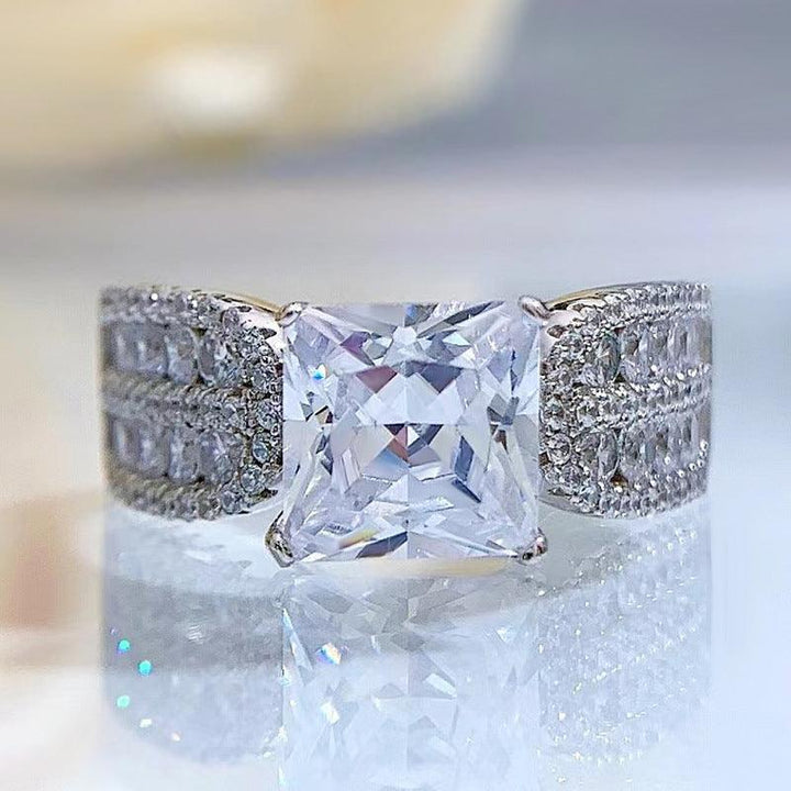 Zircon Ring Simulation Wedding Ring Women's Ring - Trendha