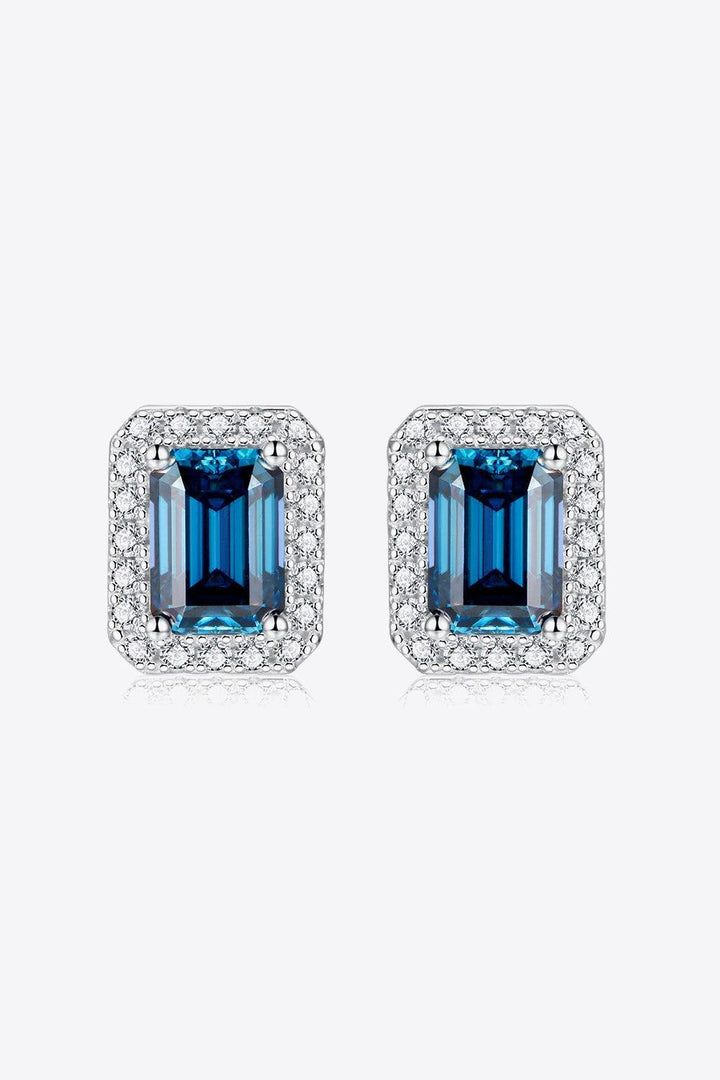 2 Carat Moissanite Stud Earrings in Indigo - Trendha